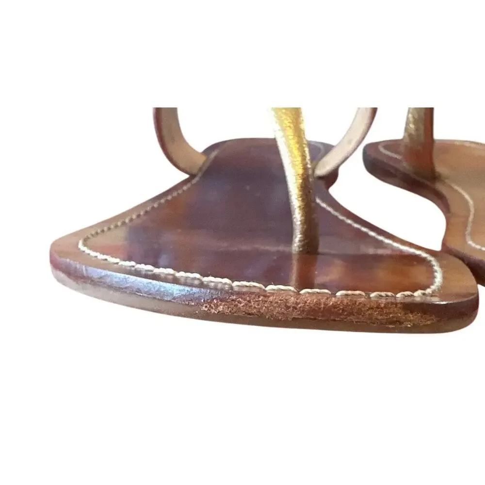 Tory Burch‎ Cameron Gold Leather Sandals 9.5